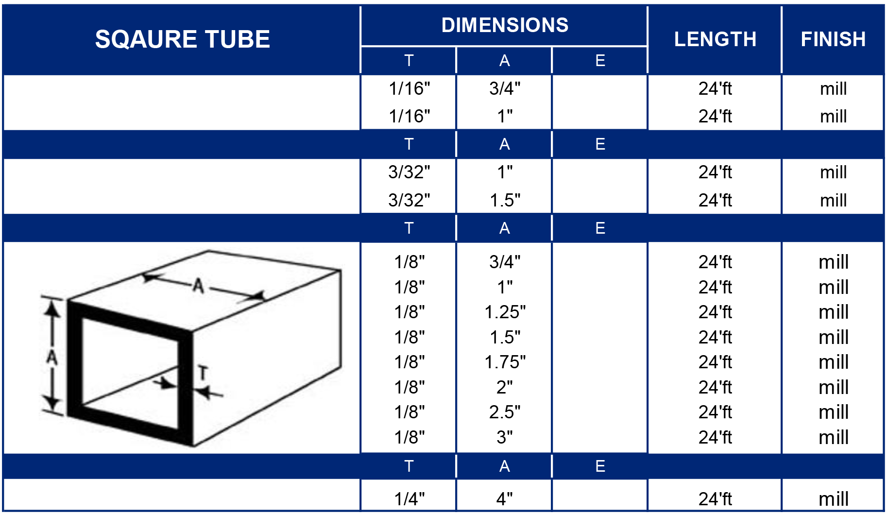 Aluminum Square Tube